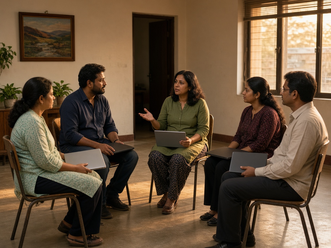 A community sitting in a circle
