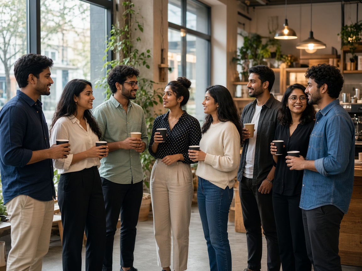 A community meetup in a cafe